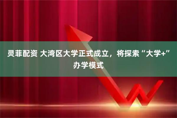 灵菲配资 大湾区大学正式成立，将探索“大学+”办学模式